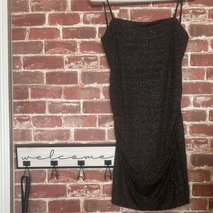 Black Spaghetti Strap Dress with White Dots